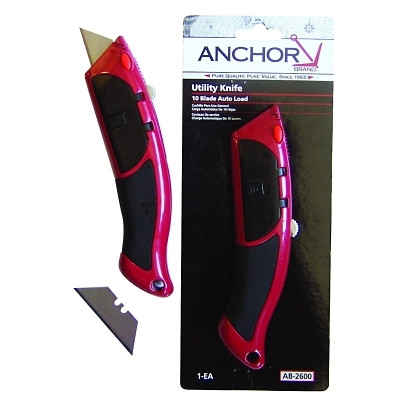 Anchor Brand AB2600 Auto Load Utility Knife, Steel Blade, 10 Blades