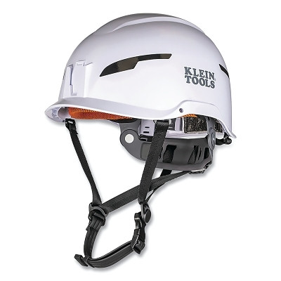 Klein Tools 60564 Hard Hat, 6-Point with Removable Chinstrap, Class E, White