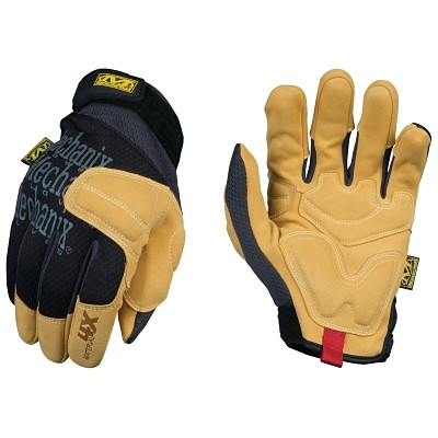 Mechanix Wear PP4X75010 Material4X Padded Palm Glove, Synthetic Leather, Black/Tan, Large