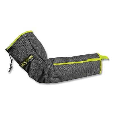 HexArmor AS019S-M Protective Arm Guard, 19 in L, Hook and Loop Closure, Medium, Gray/Hi-vis Lime