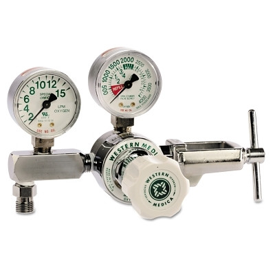 Western Enterprises M187015FG Oxygen Flow Gauge Regulator, 2 to 15 LPM, 3000 psi Inlet, CGA 870 Yoke