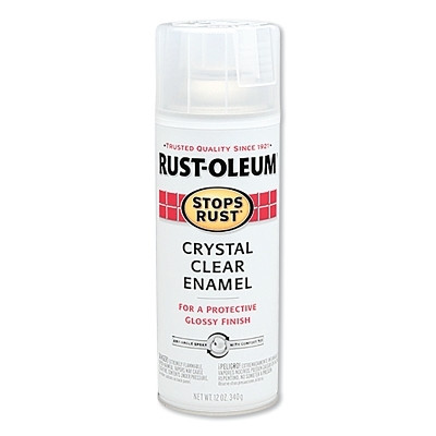 Rust-Oleum 7701830 Stops Rust Clear Enamel Spray Paint, 12 oz Aerosol Can, Crystal, Glossy Finish