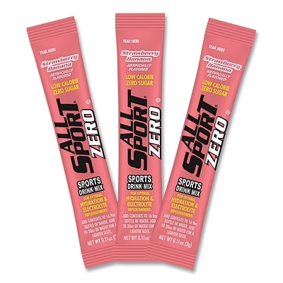 ALL SPORT 10122526 ZERO Drink Mix Powder Sticks , Strawberry Banana, 500 EA/CA