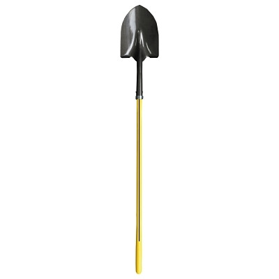 Nupla 72061 Ergo Power Round Point Shovel, 11.5 in x 9 in Round Pt Blade, 48 in Fiberglass Straight Handle, 14 ga