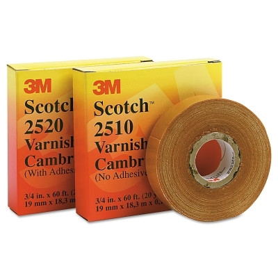 Scotch 7000132186 Varnished Cambric Tape 2510, 1 in x 36 yd, Yellow