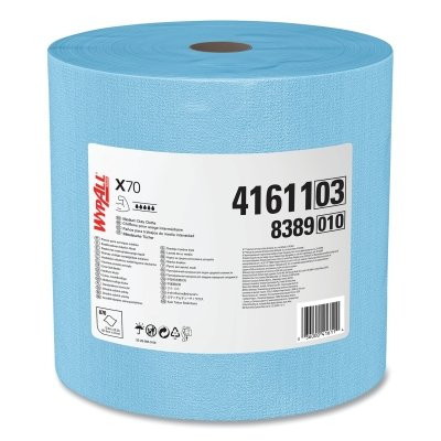 Kimberly-Clark Professional 41611 WypAll X70 Cloths, Blue, 13.4 in W x 12.4 in L, 870 Sheets/Roll, 1 RL/RL
