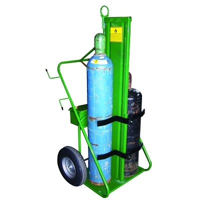 Saf-T-Cart 55216FW 400 Series Cart, Holds 2 Cylinders, 9-1/2 in to 12-1/2 dia, 16 in Pneumatic wheels