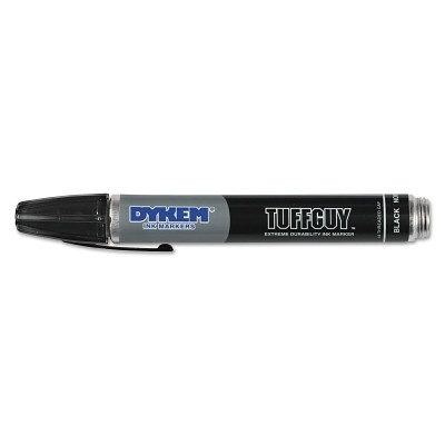 DYKEM 44203 Tuff Guy Marker, Black, Medium, Threaded Cap