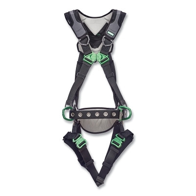 MSA 10211326 V-FLEX Full-Body Harness, Construction, Back/Hips D-Rings, XL, QC Chest/Leg Buckles, Leg/Shoulder/Waist Padding