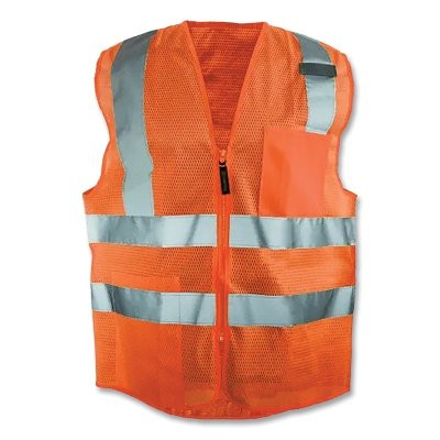 OccuNomix LUXSSCOOLGO3X Class 2 Mesh Vests with 3M Scotchlite Reflective Tape, 3X-Large, Hi-Viz Orange