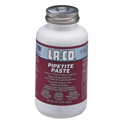 LA-CO 12110 Pipetite Paste Pipe Thread Compound, 8 oz, Brush In Cap, Gray
