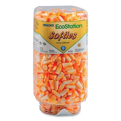 Moldex 6702 EcoStation Dispenser Snap-In Earplug Refill, Recyclable Bottle, Foam Earplugs, Orange/White Swirls/Streaks, Softies