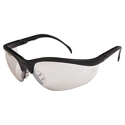 MCR Safety KD119 KlondikeKD1 Series Protective Eyewear, I/O Clear Mirror Polycarbonate Lens, Duramass Hard Coat, Black Nylon Frame