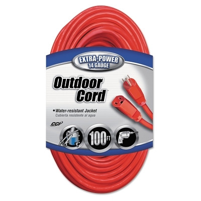 Southwire 024098804 Vinyl Extension Cord, 100 ft, 1 Outlet, Red