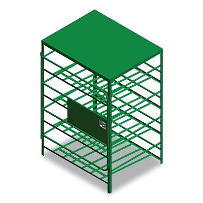 Saf-T-Cart SPC12 Lockable Cylinder Stand, Holds 12 33 lb Cylinders, 70 in H x 48 in W x 32 in D