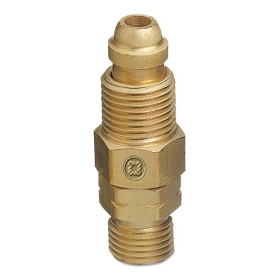 Western Enterprises AW403 Inert Arc Hose and Torch Adaptor, Straight, 200 psig, Brass, B-Size 5/8 in-18 RH (M) to CGA-022 9/16 in-18 RH (M)