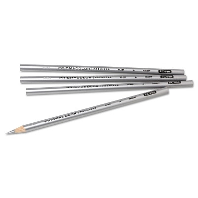 Prismacolor 03375 Premier Soft Core Colored Pencil, Metallic Silver