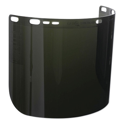 Jackson Safety 28633 F50 Polycarbonate Special Face Shields, IRUV 5.0, D Shape, 8 in H x 15.5 in L, Bulk