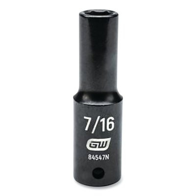 GEARWRENCH 84547N Impact Socket, 1/2 in Drive Size, 7/16 in Opening Size, 6-point, Deep Length