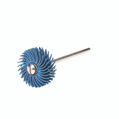 Scotch-Brite 7000000759 Radial Bristle Disc, 3/4 in dia x 1/16 in Arbor, 400 Grit, 35000 RPM, Ceramic, Blue
