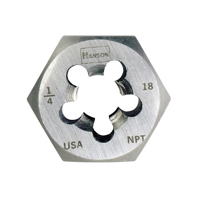 Irwin Hanson 7403ZR Re-threading Hexagon Taper Pipe Dies (HCS)