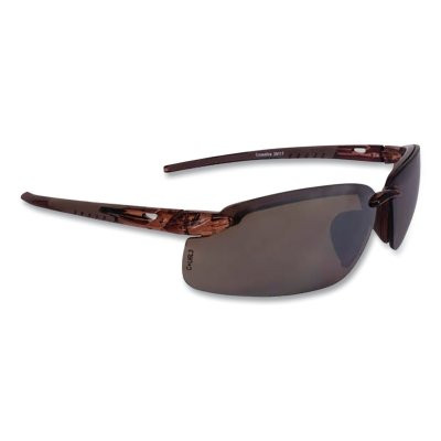 Radians 29117 Crossfire ES5 Premium Safety Glasses, HD Mirror Lens, Polycarbonate, Crystal Brown Frame