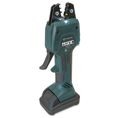 Greenlee EK50ML13811 Micro Crimping Tool, Kit, 10 AWG, 13.8 mm Jaw, 110 V Charger, Carrying Case,Black