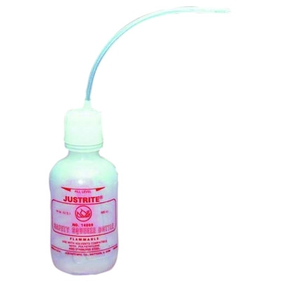 Justrite 14009 Dispensing Bottles and Bottle Jacket, Hazardous Liquid Storage Bottle, Clear
