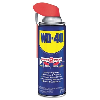 WD-40 490057 Multi-Purpose Lubricant, 12 oz, Aerosol Can with Smart Straw
