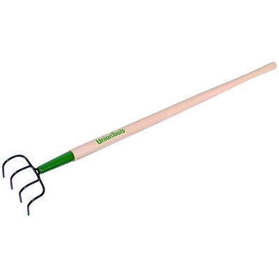 UnionTools 68116 Cultivator, 4-Tine, Curved, 48 in North American Hardwood Handle