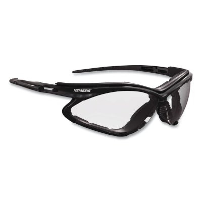 KleenGuard 65326 Nemesis Safety Glasses, Clear Lens Tint, Polycarbonate, Anti-Fog, Black Frame, w/Foam Gasket