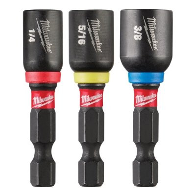 Milwaukee Tool 49664561 SHOCKWAVE Impact Duty Magnetic Nut Driver Set, 1/4 in, 5/16 in, 3/8 in x 1-7/8 in L, 3-Pc