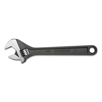 Crescent AT28BK Black Oxide Adjustable Wrench, Polished Face, 8 in Overall L, 1.125 in Opening, SAE/Metric