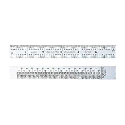 L.S. Starrett 56660 Steel Rule With Decimal Equivalents, 6 in, Steel