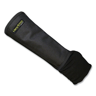 HexArmor AG8TW-L Protective Arm Guard, 8 in L, Thumbhole Closure, Large, Black