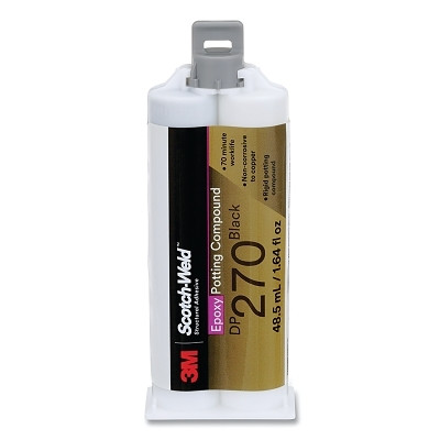 3M 7100148745 Scotch-Weld Epoxy Potting Compound, DP270, 48.5 ml, Duo-Pak, Black