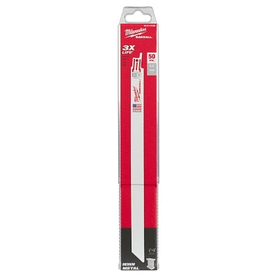 Milwaukee Tool 48016189 SAWZALL Standard Metal Cutting Blade, 12 in L, 18 TPI, For Rigid Conduit/Strut, 50 EA/BOX
