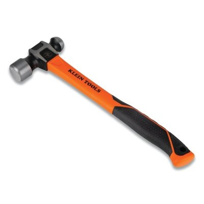 Klein Tools H80332 Electrician's Ball Peen Hammer, Fiberglass Handle, 15 in, Forged Steel Head, 32 oz