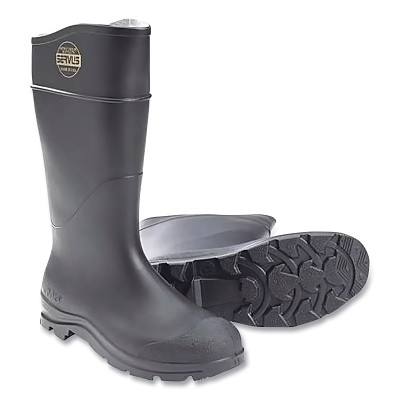 Servus 18821-040 CT Economy Knee Boots, Steel Toe, Size 4, PVC, Black