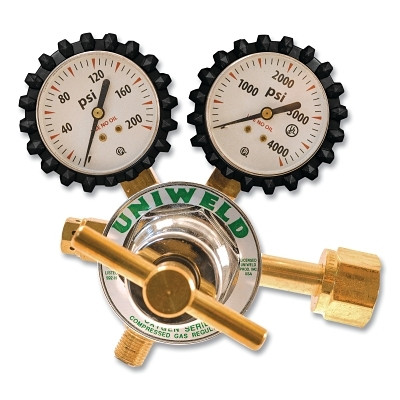UNIWELD RUH8210G Single Stage Regulator - RUH82 Series, Oxygen, CGA 540, 5 to 125 psig Delivery, 3000 psig Inlet, with Protective Boots