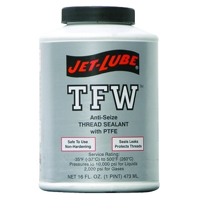Jet-Lube 24004 TFW Multi Purpose Thread Sealant 1 Pt Brushtop Can White