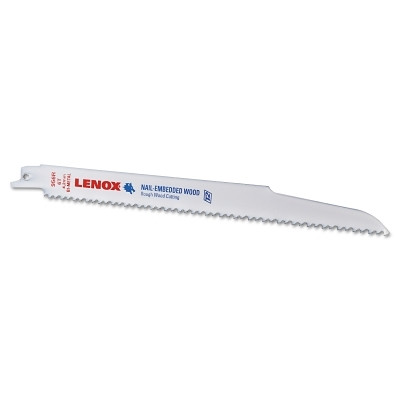 Lenox 20582956R Wood Bi-Metal Reciprocating Saw Blade, 9 in L x 3/4 in W x 0.050 Thick, 6 TPI, 5 EA/PK