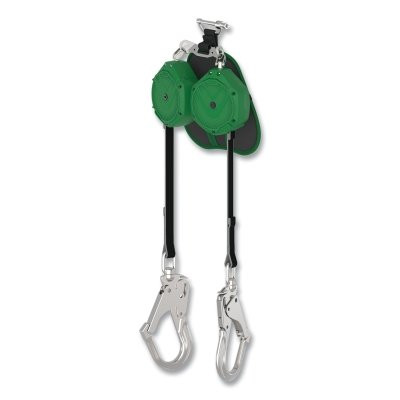 MSA VSLEW-012-PA-A V-SHOCK EDGE Leading Edge Fall Limiter, 6 ft, Twin Triple Action Carabiner, 310 lb, AL36CL Snaphook, 2 Legs