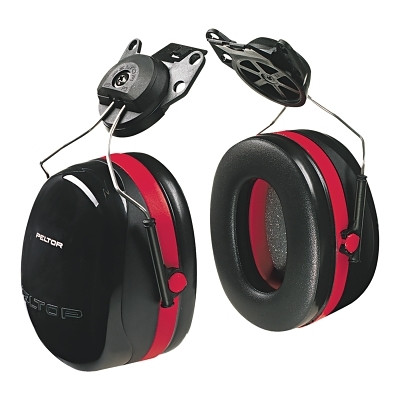 3M 7000002327 PELTOR Optime 105 Earmuffs, 27 dB, Black/Red, Cap Mount