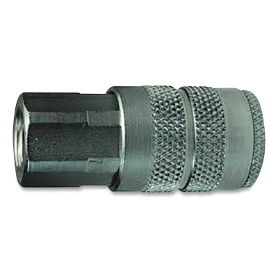 Dixon Valve 3FF3 F-Series Pneumatic Manual Threaded Coupler, 3/8 in -18 thread Female, 3/8 in Body, Steel