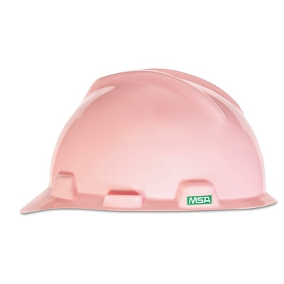 MSA 485364 V-Gard Slotted Hard Hat Cap, Staz-On Suspension, Pink