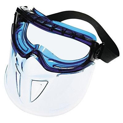 KleenGuard 18629 V90 Shield with Monogoggle XTR OTG Goggles, Universal, Clear Lens, Anti-Fog, Blue