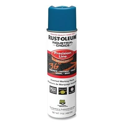 Rust-Oleum 203024V Industrial Choice M1600/M1800 System Precision-Line Inverted Marking Paint, 17 oz, Caution Yellow, M1600 Solvent-Based
