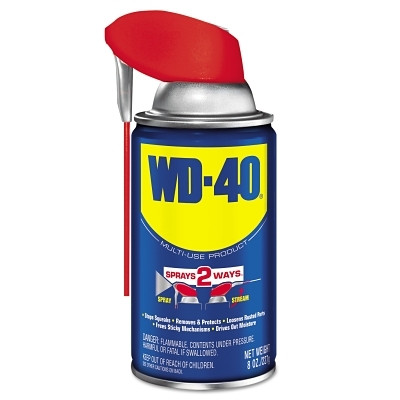 WD-40 490026 Multi-Purpose Lubricant, 8 oz, Aerosol Can with Smart Straw