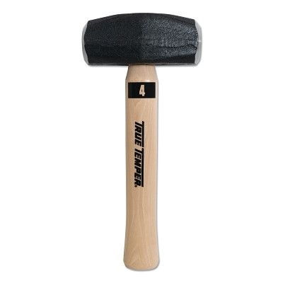 TRUE TEMPER 20188200 Toughstrike Double-Face Hand Drill Hammer, 4 lb Head Wt, 10.5 in Overall L, Straight American Hickory Handle